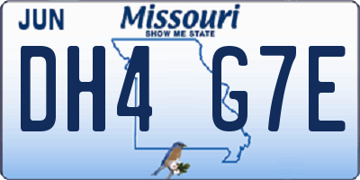 MO license plate DH4G7E