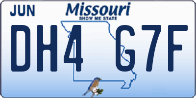 MO license plate DH4G7F