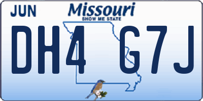 MO license plate DH4G7J