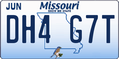 MO license plate DH4G7T