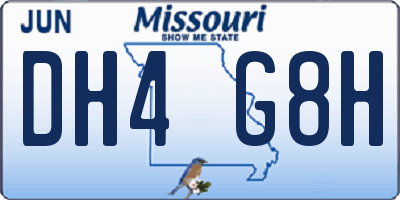 MO license plate DH4G8H