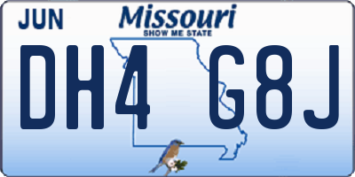 MO license plate DH4G8J