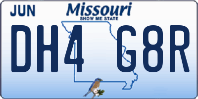 MO license plate DH4G8R