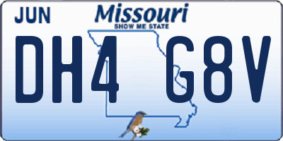 MO license plate DH4G8V