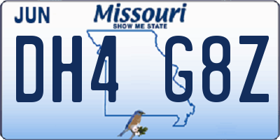 MO license plate DH4G8Z