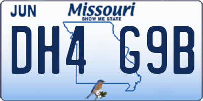 MO license plate DH4G9B