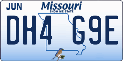 MO license plate DH4G9E