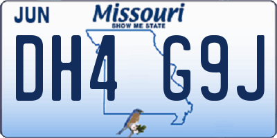 MO license plate DH4G9J
