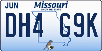 MO license plate DH4G9K