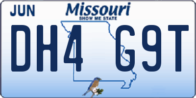 MO license plate DH4G9T