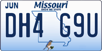 MO license plate DH4G9U