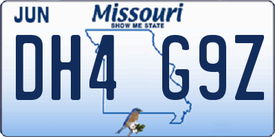 MO license plate DH4G9Z