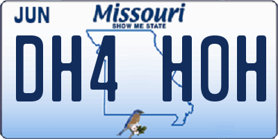 MO license plate DH4H0H