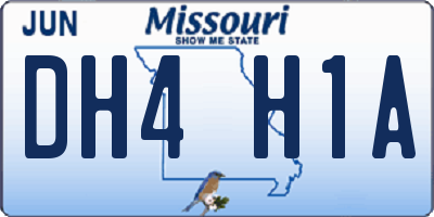 MO license plate DH4H1A
