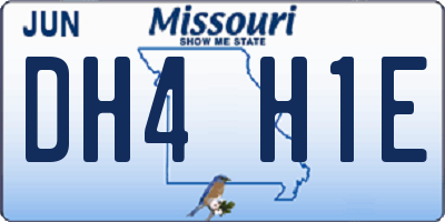 MO license plate DH4H1E