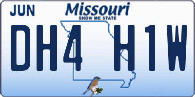 MO license plate DH4H1W