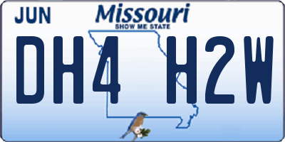 MO license plate DH4H2W
