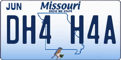 MO license plate DH4H4A