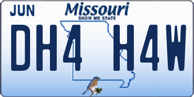 MO license plate DH4H4W