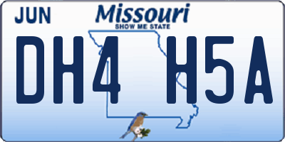 MO license plate DH4H5A