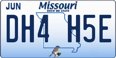 MO license plate DH4H5E