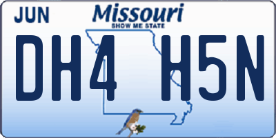 MO license plate DH4H5N