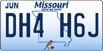 MO license plate DH4H6J