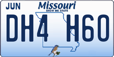 MO license plate DH4H6O