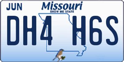 MO license plate DH4H6S
