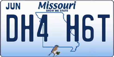 MO license plate DH4H6T