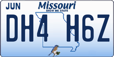 MO license plate DH4H6Z