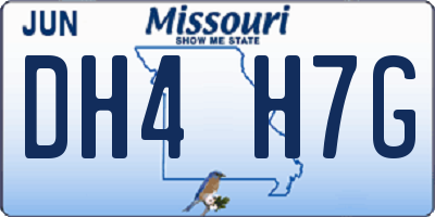 MO license plate DH4H7G