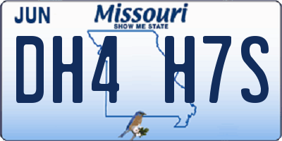MO license plate DH4H7S