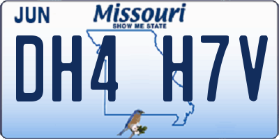 MO license plate DH4H7V