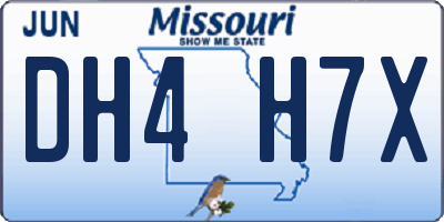 MO license plate DH4H7X