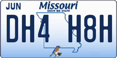 MO license plate DH4H8H
