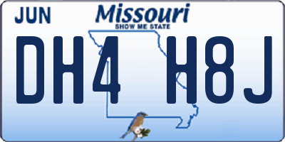 MO license plate DH4H8J