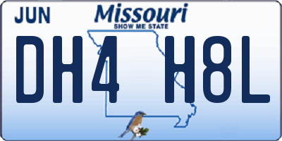 MO license plate DH4H8L