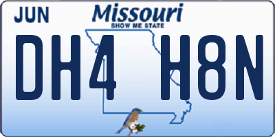 MO license plate DH4H8N