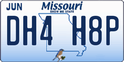 MO license plate DH4H8P