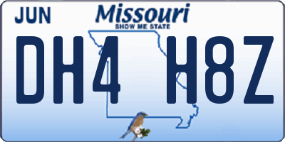 MO license plate DH4H8Z