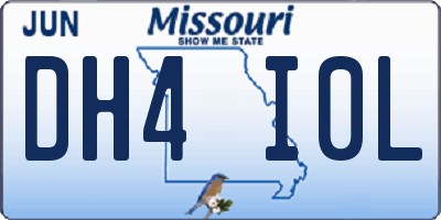 MO license plate DH4I0L