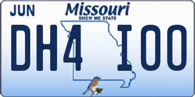MO license plate DH4I0O