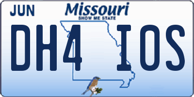 MO license plate DH4I0S