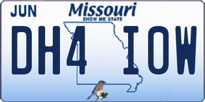 MO license plate DH4I0W