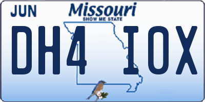 MO license plate DH4I0X