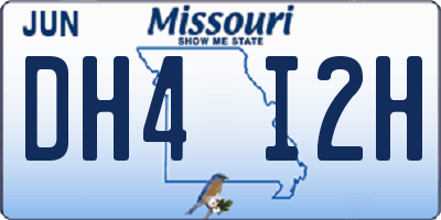 MO license plate DH4I2H