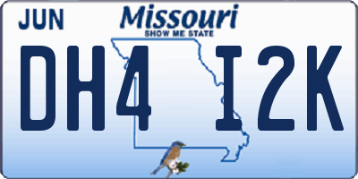 MO license plate DH4I2K