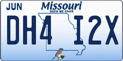 MO license plate DH4I2X