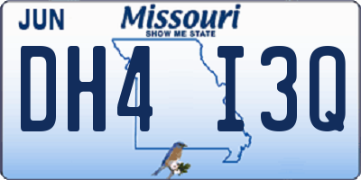 MO license plate DH4I3Q